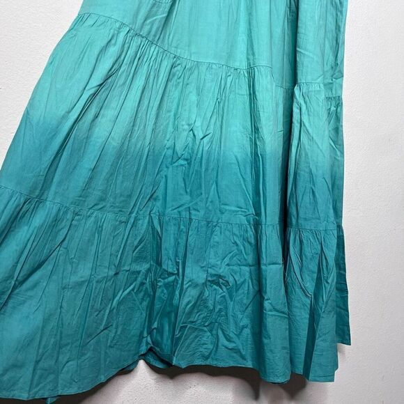 NEW Oliphant Dress Ombré Blue Green Puff Sleeve Maxi Dress Size S‎ - Picture 6 of 9